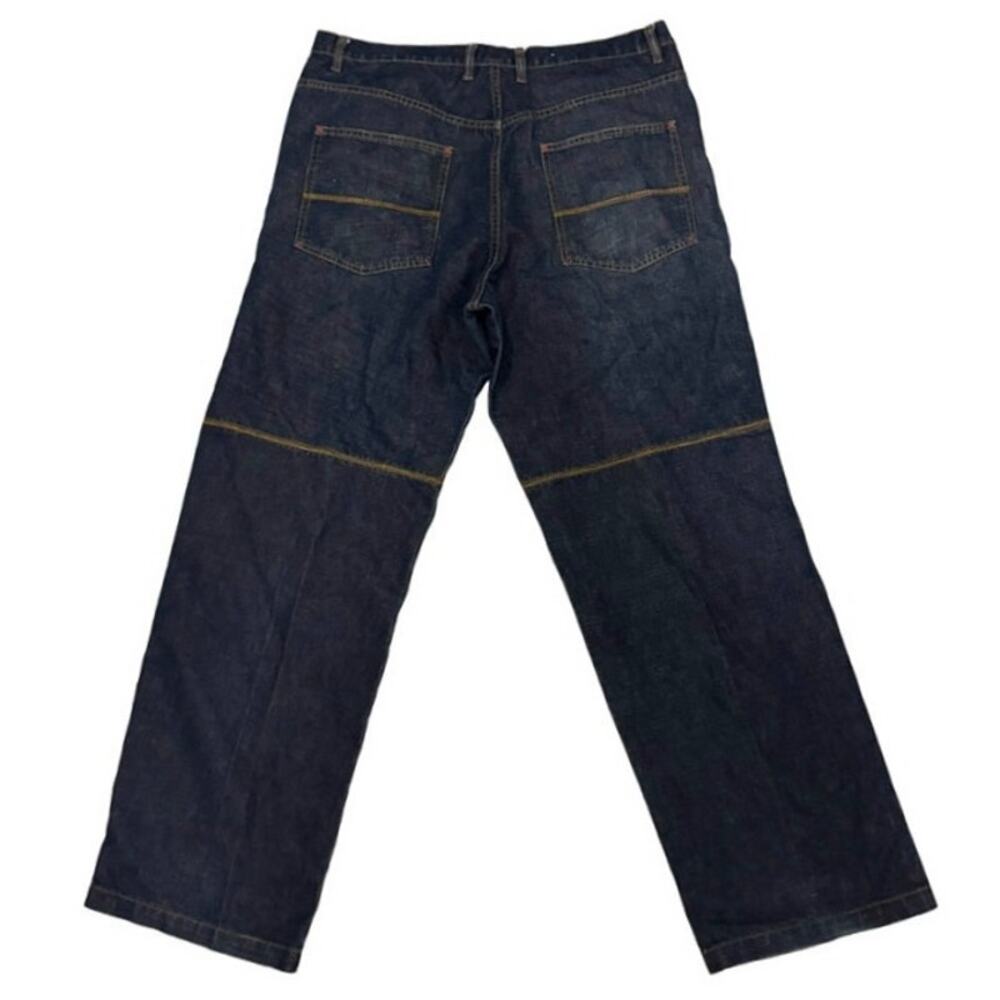 Phat Farm Men's WIP OG Double Knee High Rise Blue Boot Cut Jeans Size Waist 38